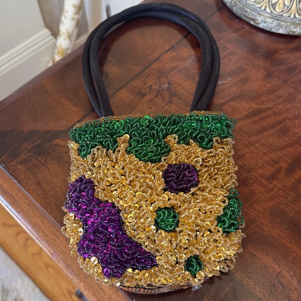 MARDI GRAS ladies beaded vintage small bag very good condition - Picture 7 of 12